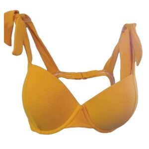 Shade Shore Yellow Bikini‎ Swim Bikini Top Woman's Size 36D